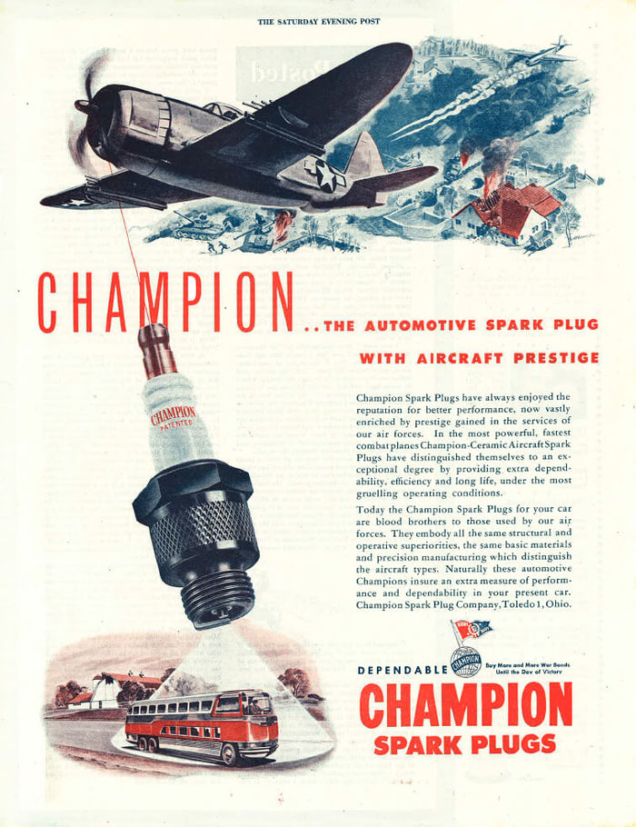 Champion Automotive Spark Plug with Aircraft Prestige Postcard preview
