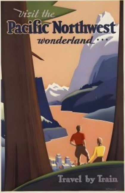 Pacific Northwest Wonderland Travel Poster T-Shirt preview