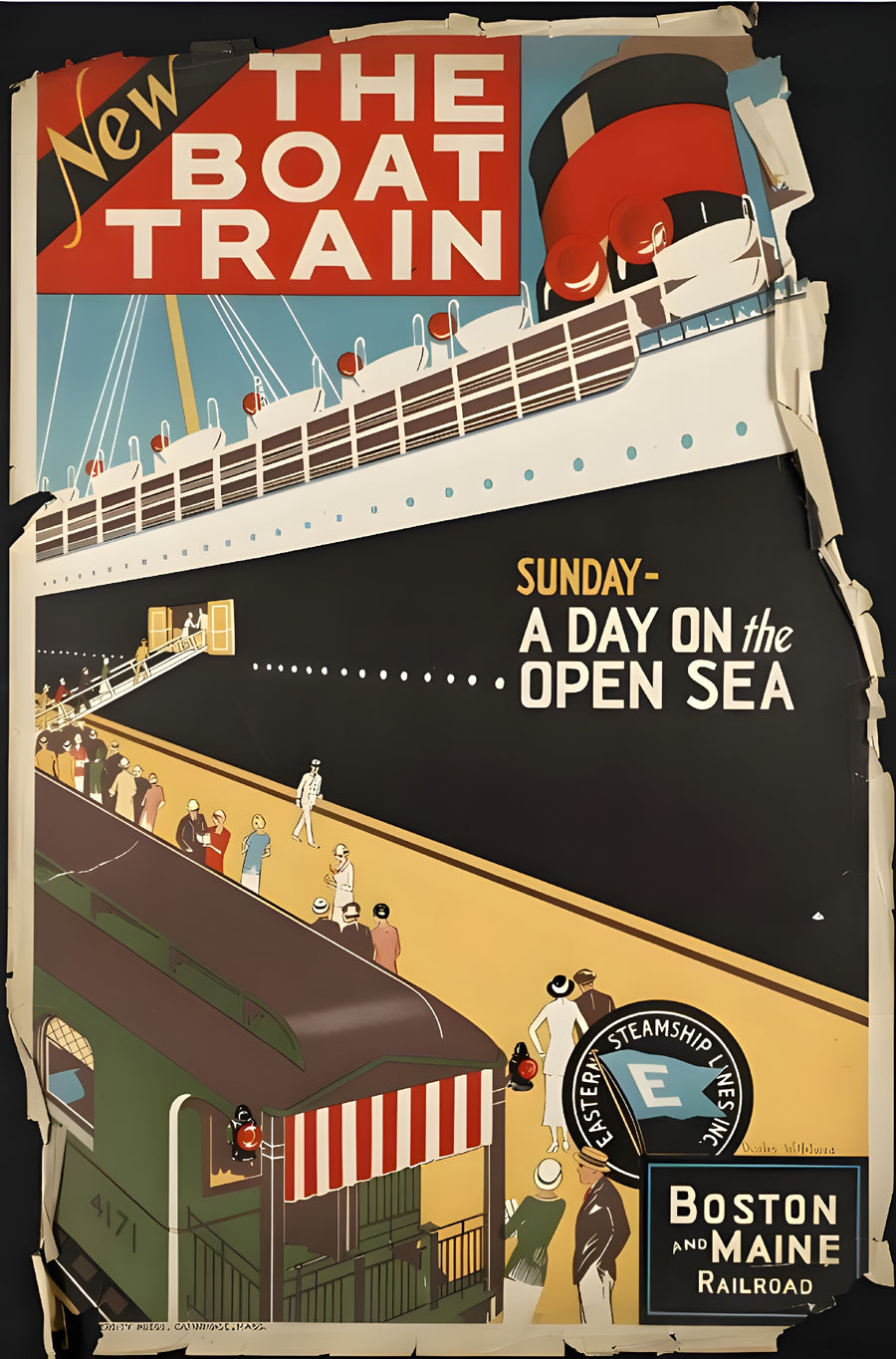 The Boat Train Eastern Steamship Lines Poster artwork