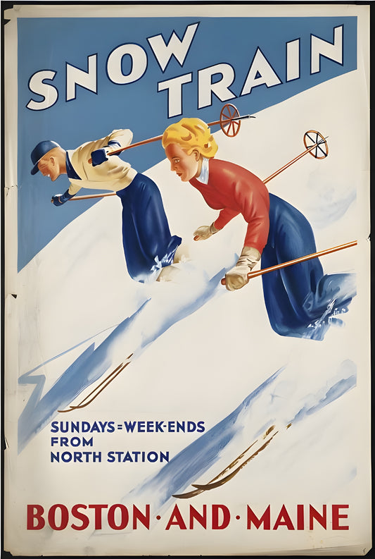 Snow Train Boston and Maine Poster
