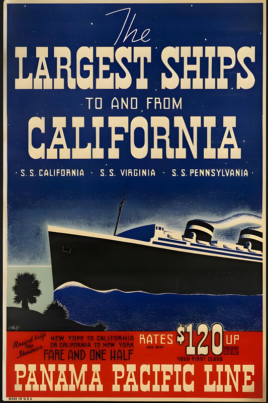 California Panama Pacific Line Travel Poster