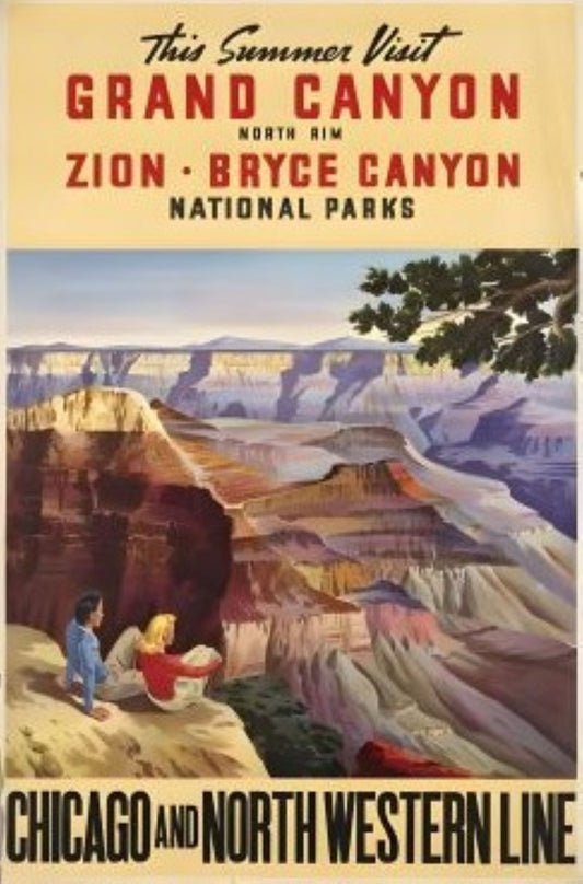 Grand Canyon Zion Bryce Canyon Railroad Travel Poster