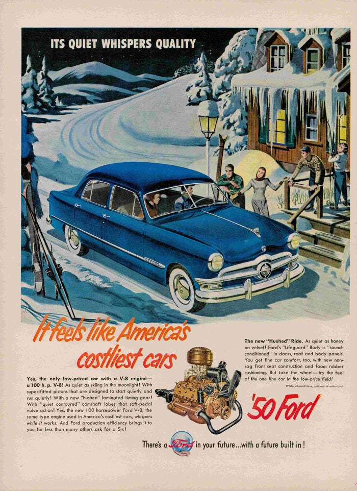 1950 Ford Winter Driving Advertisement Postcard preview