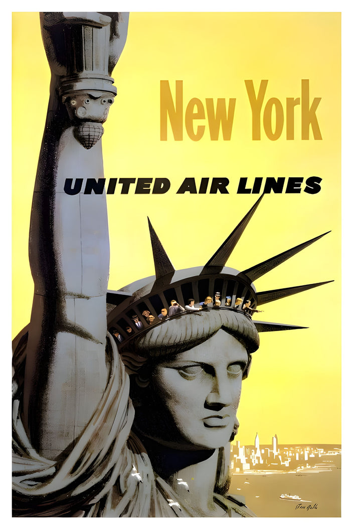 United Air Lines New York Poster Postcard preview