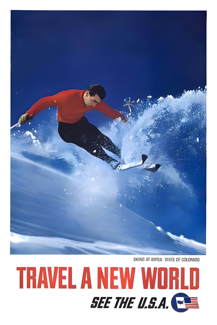 Travel a New World Aspen Colorado Poster Postcard preview