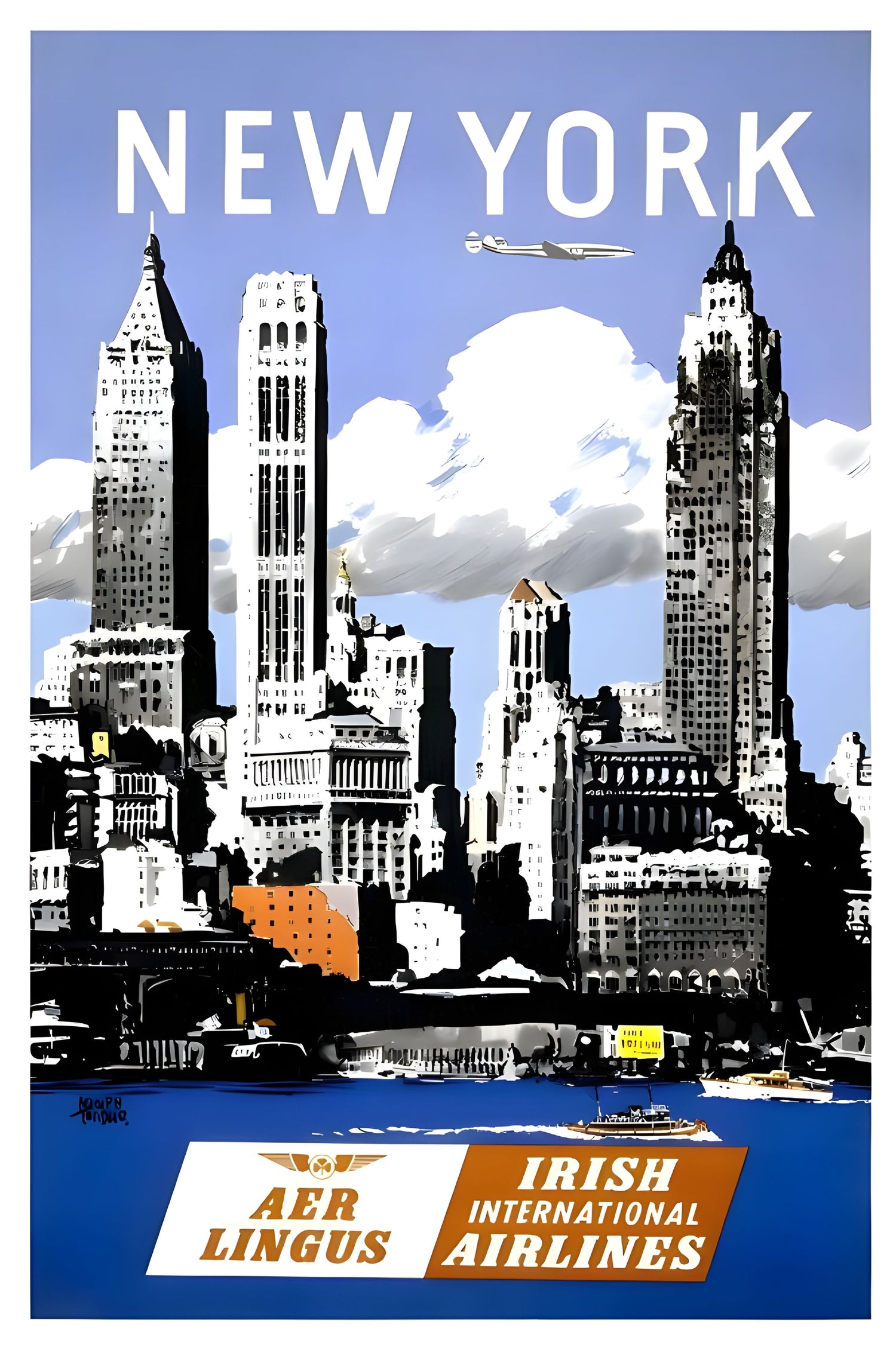 New York Aer Lingus Travel Poster