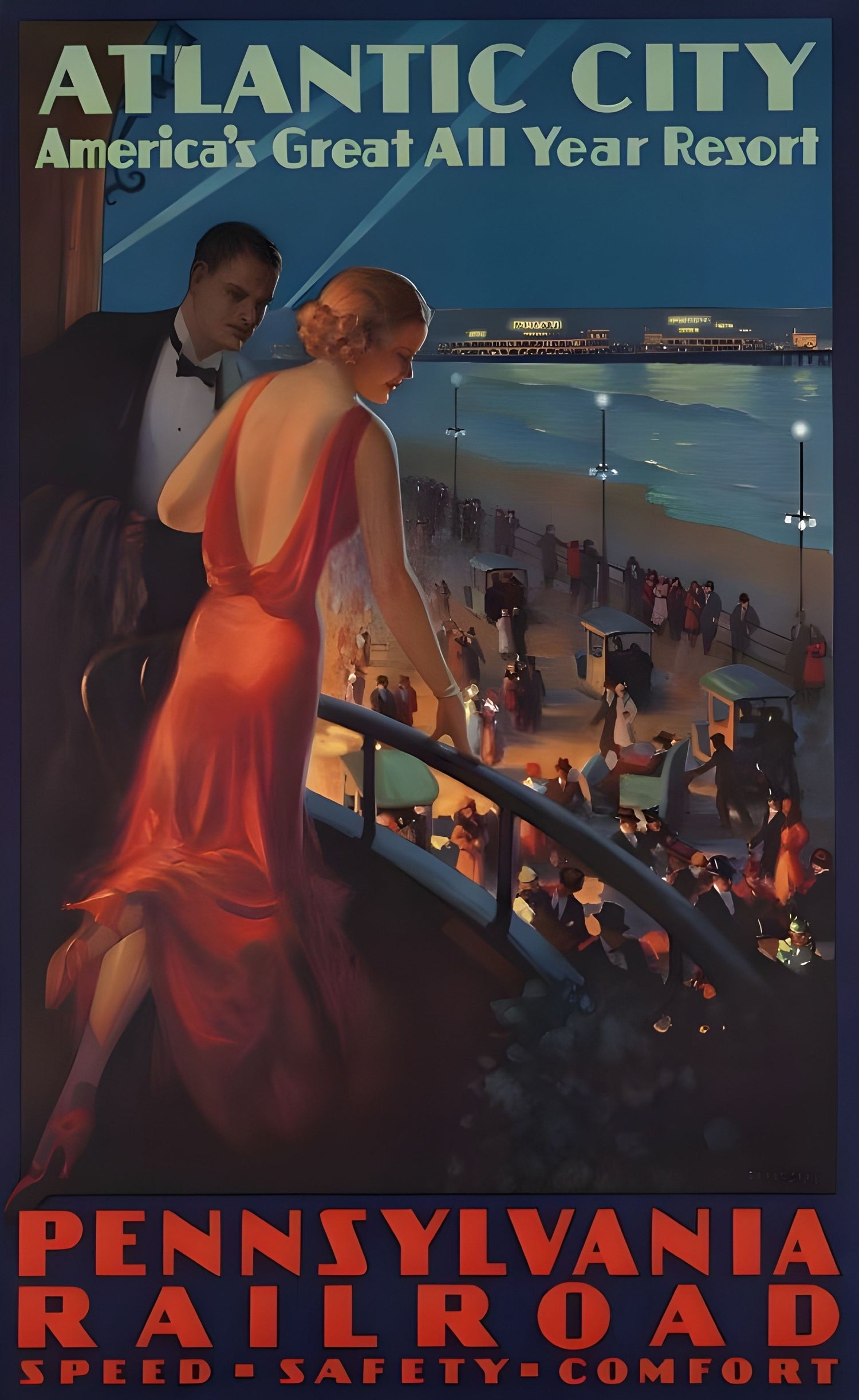 Atlantic City Pennsylvania Railroad Resort Poster
