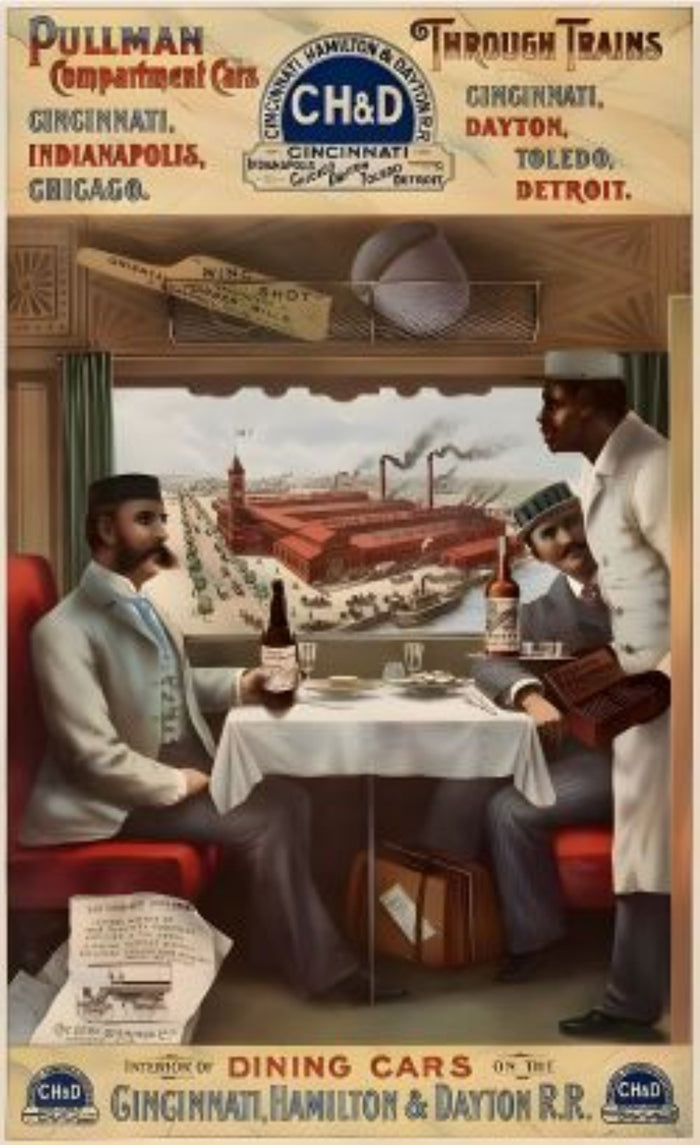 CH&D Dining Cars Railroad Poster Postcard preview