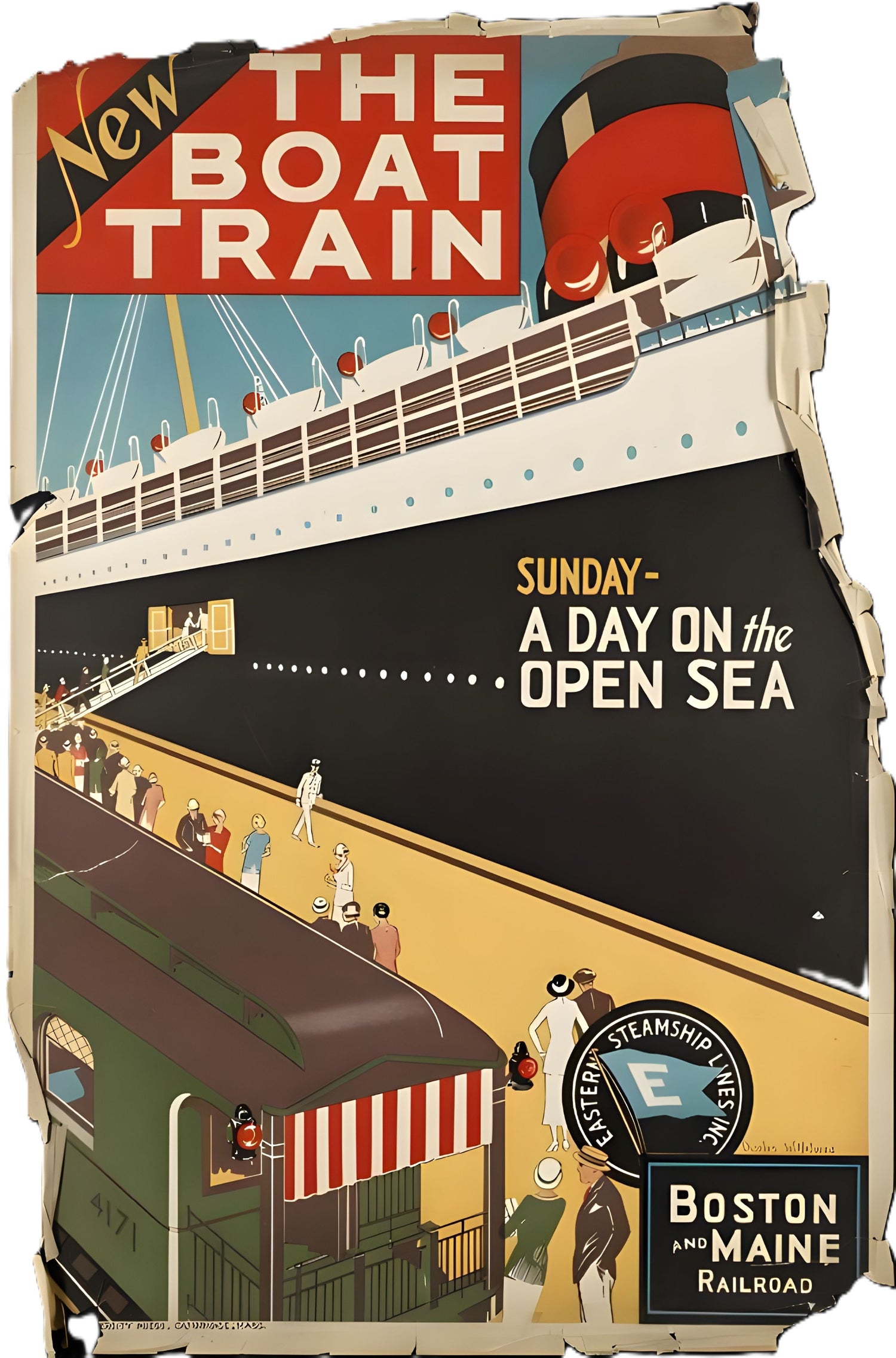 New Boat Train Open Sea Poster