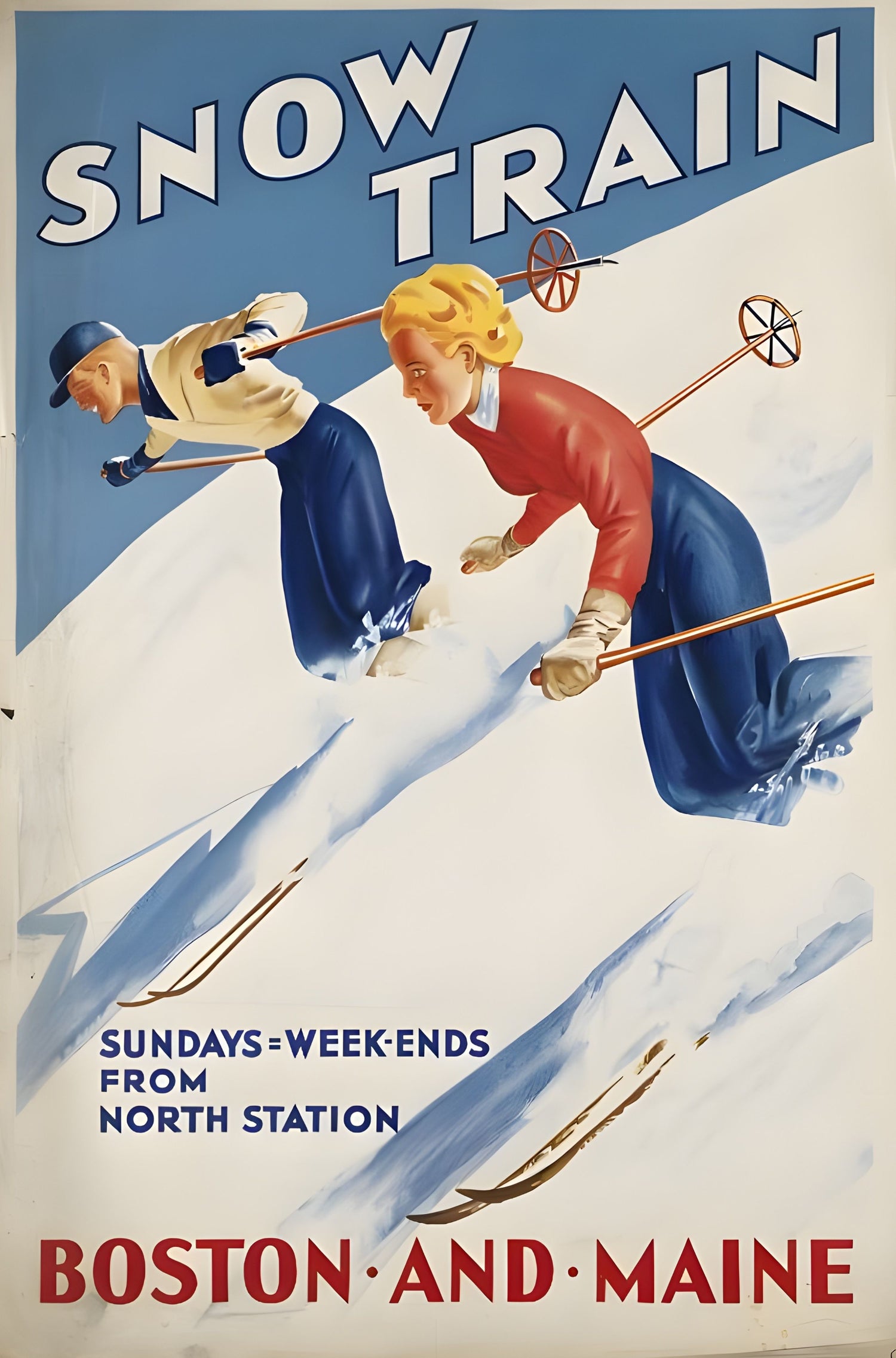 Snow Train Boston and Maine Poster